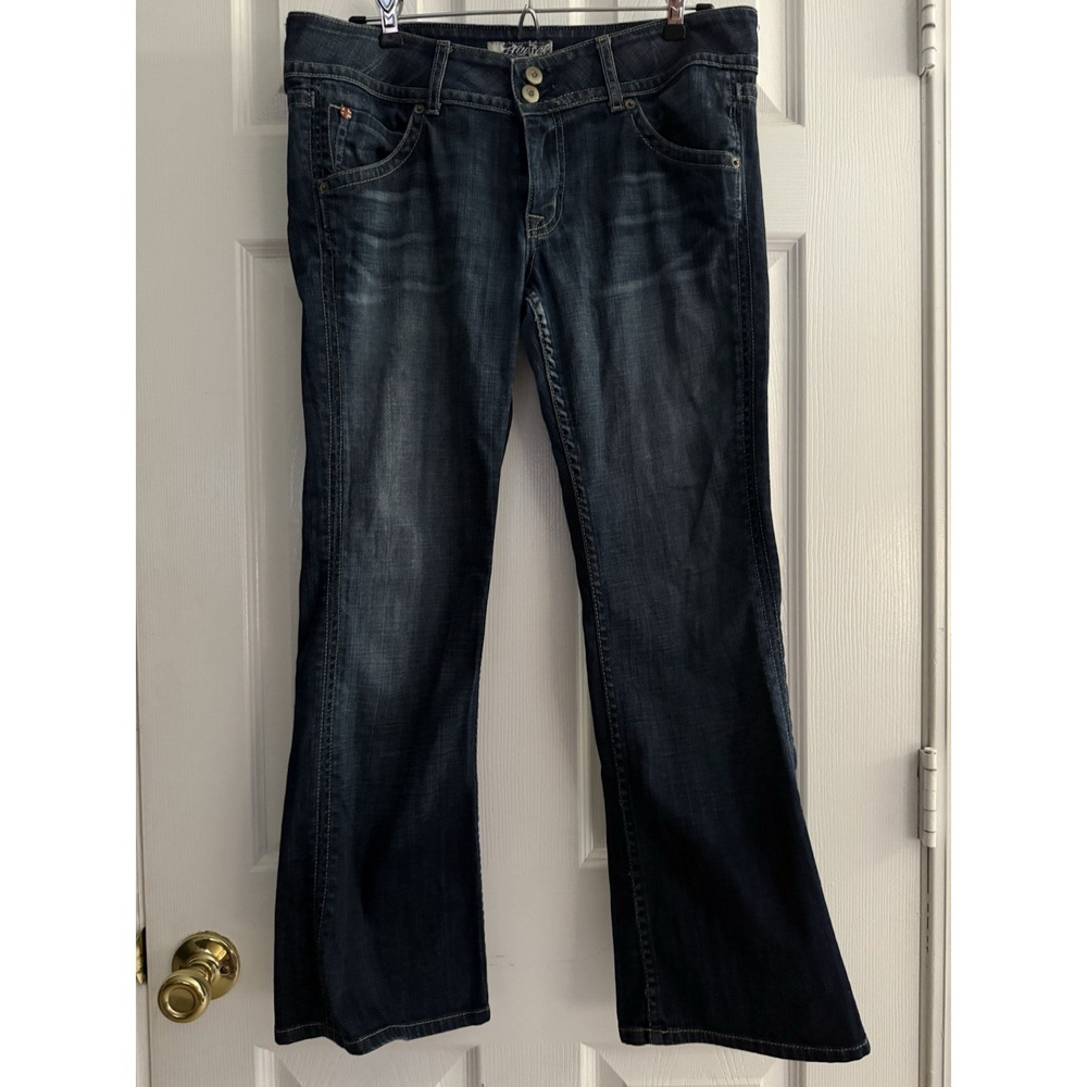 Hudson Jeans Women 31x28 Flap Pocket Blue Capsule Wide Leg Mid Rise W1702DHA